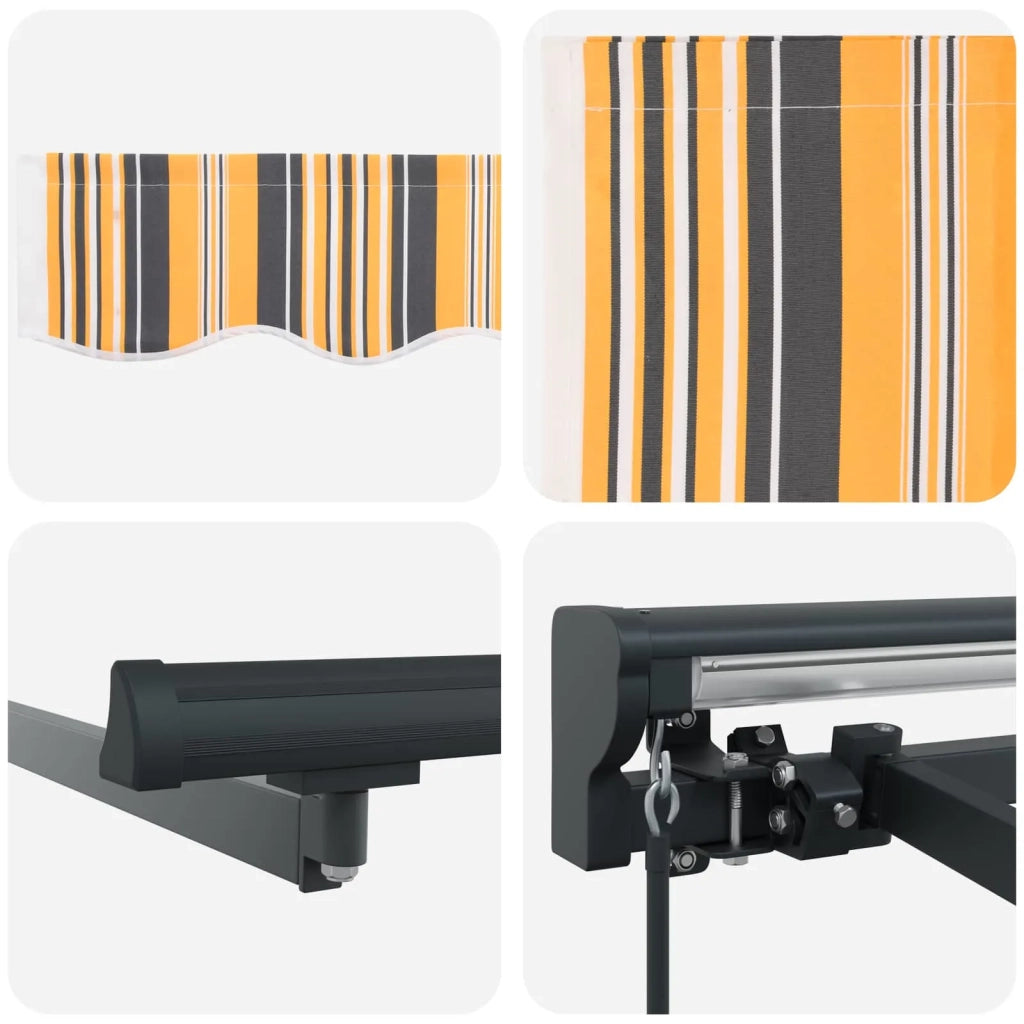 Tenda retrattile manuale Giallo, Grigio e Bianco 5 × 3,5 m 3420488