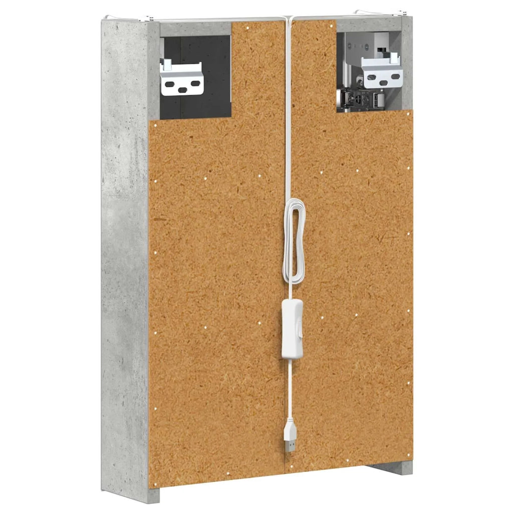 Mobiletto per specchio da bagno Grigio cemento 889218