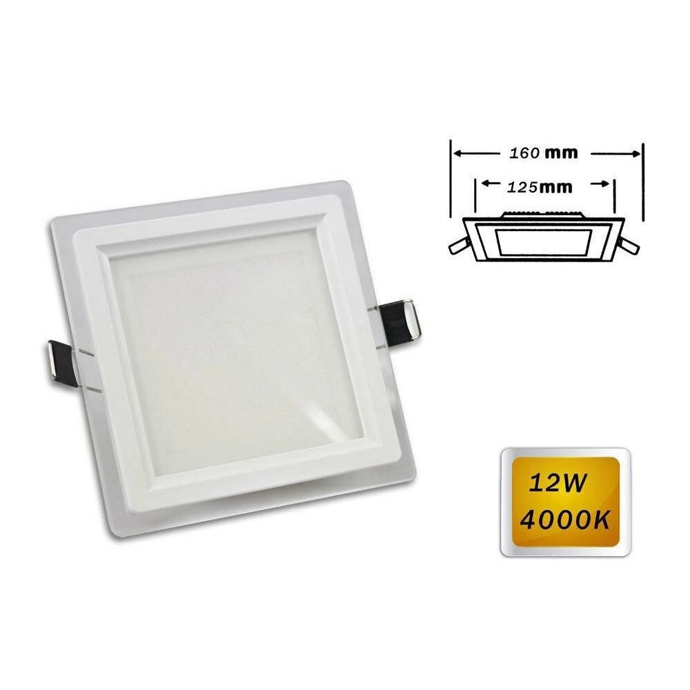 Trade Shop - Pannello Led Slim Incasso Quadrato 12watt Luce Bianca 6500k 3000k 4000k P-125eq - -bianco Freddo      -