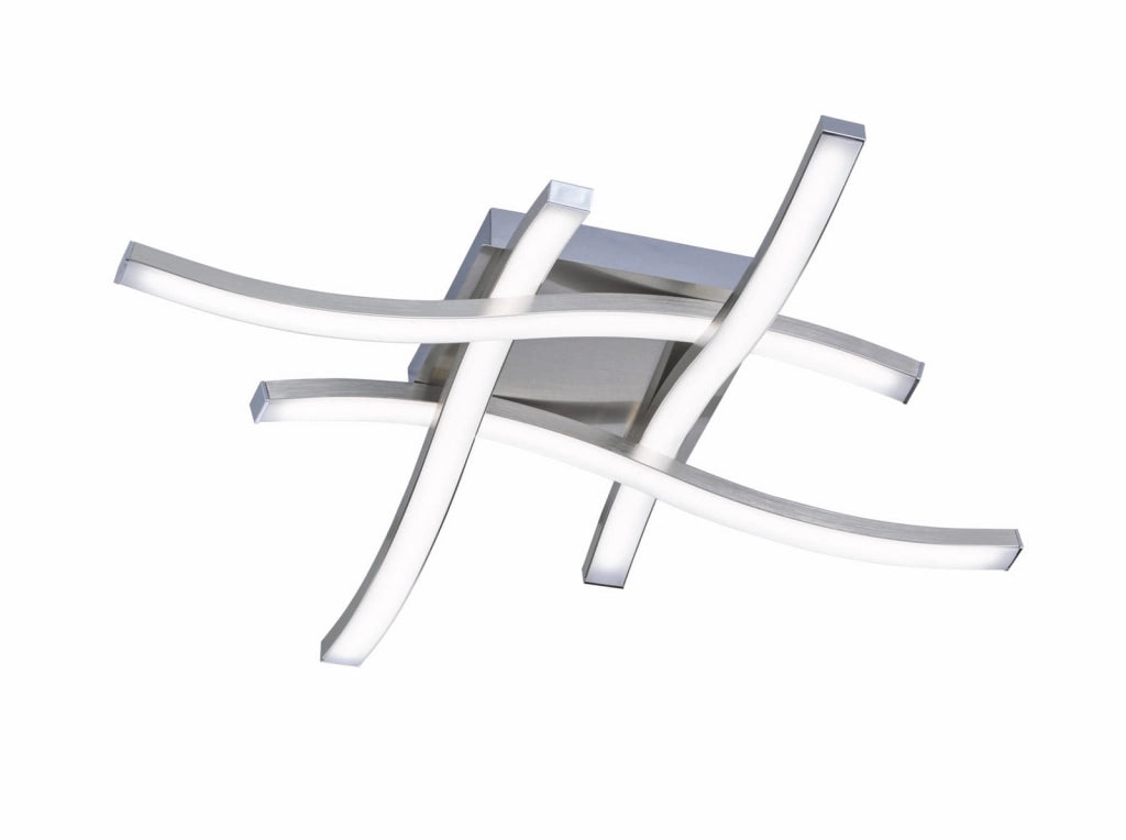 Plafoniera moderna ROUTE LED 3000K argento 46cm RL