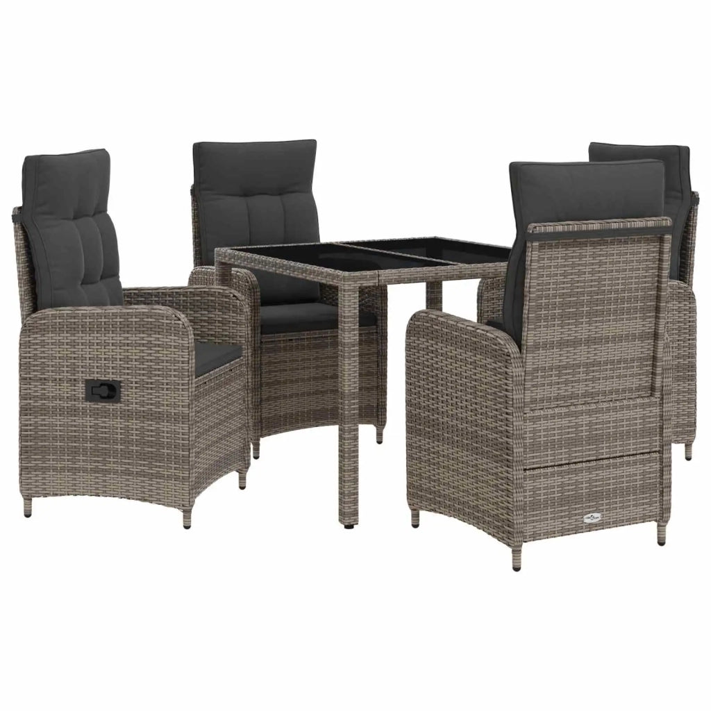 Set da pranzo per esterni 5 pz Grigio chiaro e grigio scuro 3422327