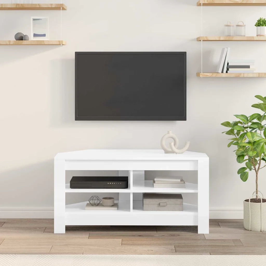 MobileTV | Armadietto TV | Mobile Porta TVAngolare Bianco ad Alto Lucido 102 x 40,5 x 45 cm