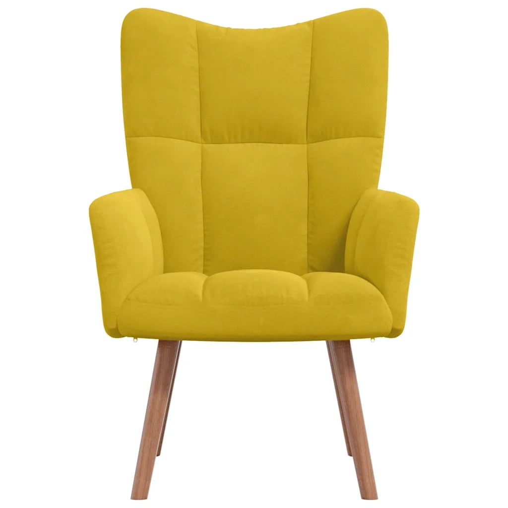 Poltrona | Sedia Relax Giallo Senape in Velluto