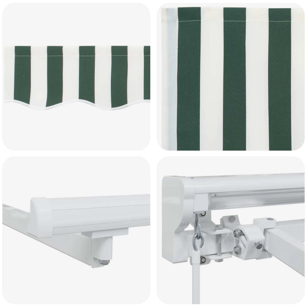 Cornice per Tenda Manuale con LED Verde e Bianco 4 × 3 m 3420628