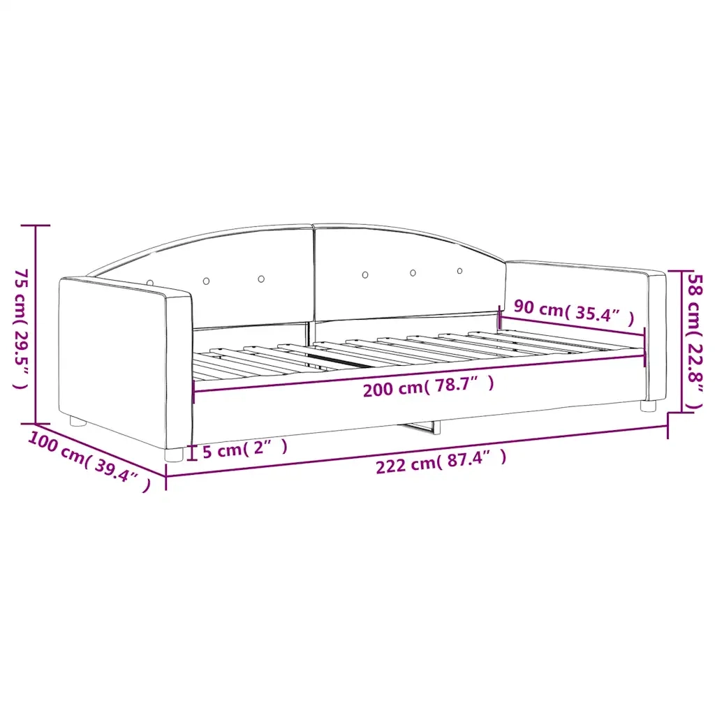 Letto da Giorno Verde Scuro 90x200 cm in Velluto 354138