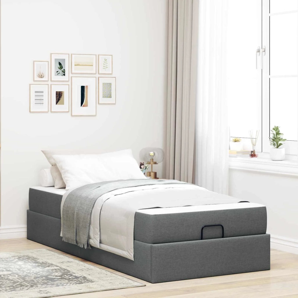 Struttura letto con materasso 2 pcs Grigio Sfumato Tessuto 3399453