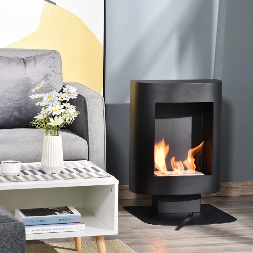 EasyComfort Camino a Bioetanolo con Serbatoio da 1.5L, Copertura fino 20㎡, 46.5x53x65cm, Nero