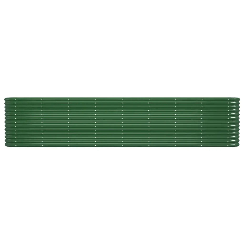 Aiuola ovale rialzata ampio spazio esterno 332 x 40 x 68 cm acciaio verniciato a polvere verde 02_0046568