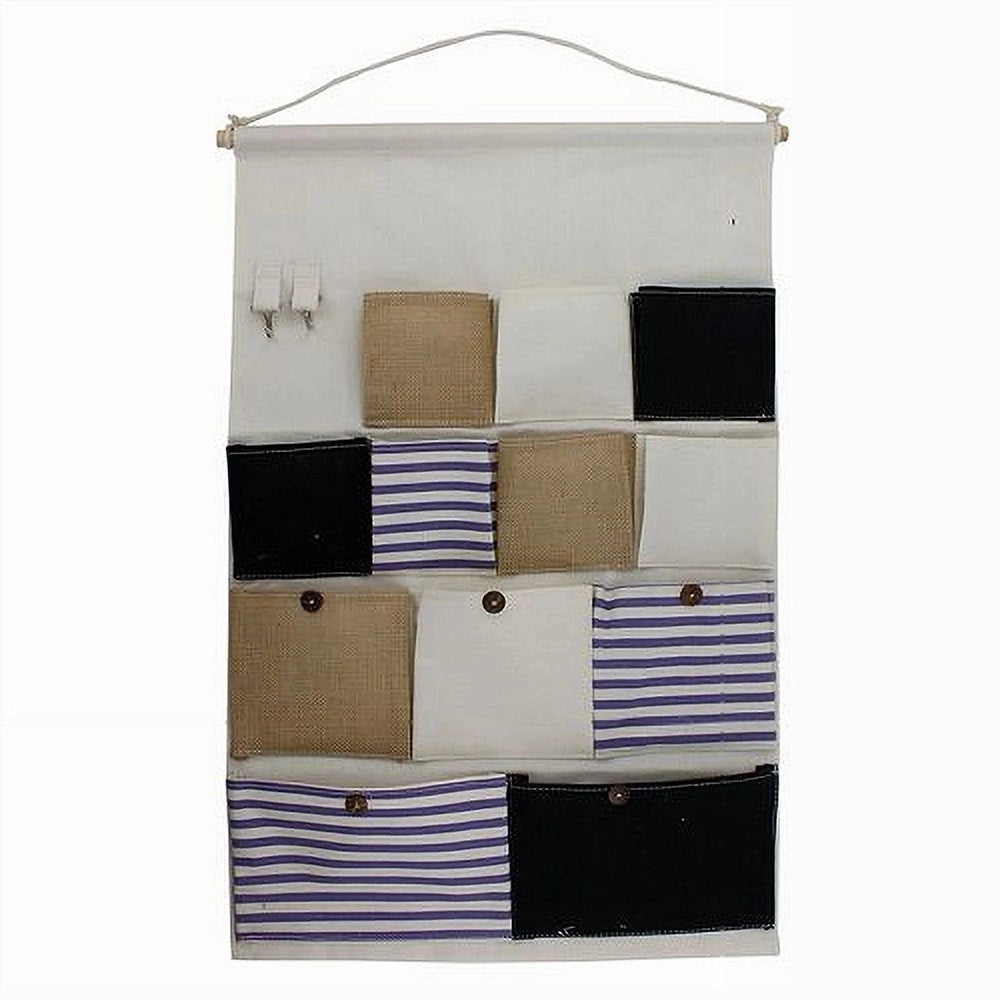 Trade Shop - Porta Oggetti Organizer Da Appendere 12 Tasche In Tessuto Bagno Camera 10482 -
