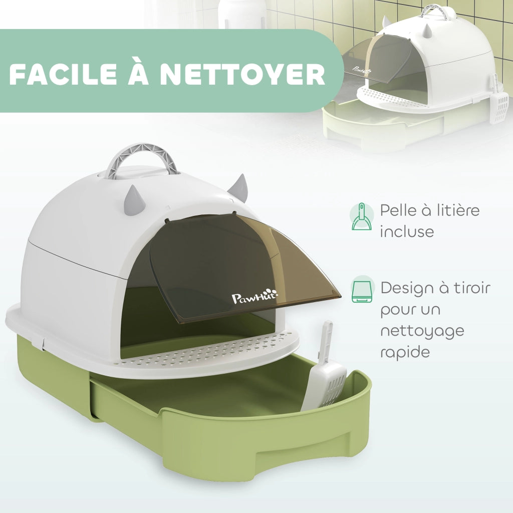 Casetta per gatti chiusa con porta ¨C zephmum ¨C verde 40.5x52x39 cm
