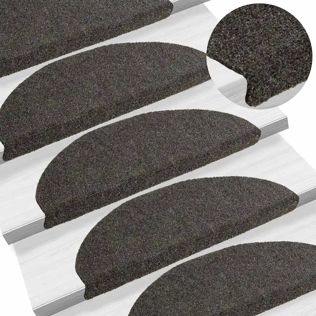 Tappetini per scale autoadesivi 5 pz | Gradini per Scale 65x21x4 cm antracite semicircolari grandi