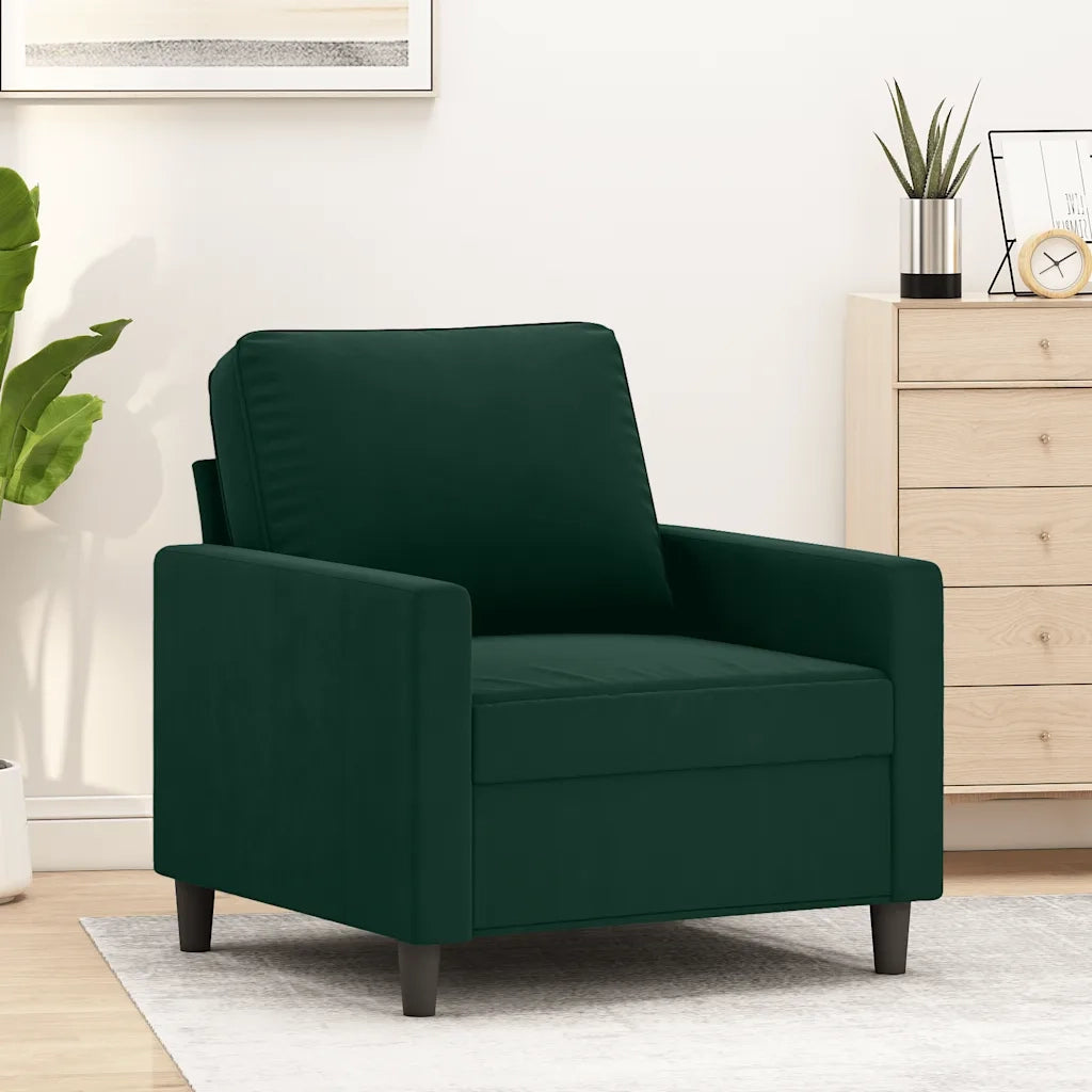 Poltrona Verde Scuro 60 cm Velluto 359181