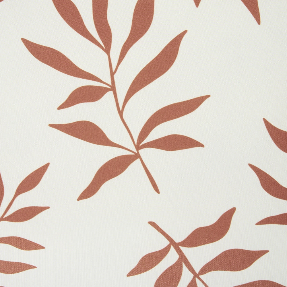 Set di 2 cuscini da esterno rosso chiaro e bianco panna in poliestere con motivo a foglie per giardino