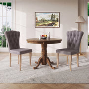 Sedia da sala da pranzo set 2 pezzi con schienale alto ergonomico;47*50*99cm;Legno massello;Velluto;Grigio