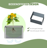 Letto rialzato da giardino in acciaio grigio scuro 66x47x40 cm con guanti inclusi, ideale per ortaggi e fiori