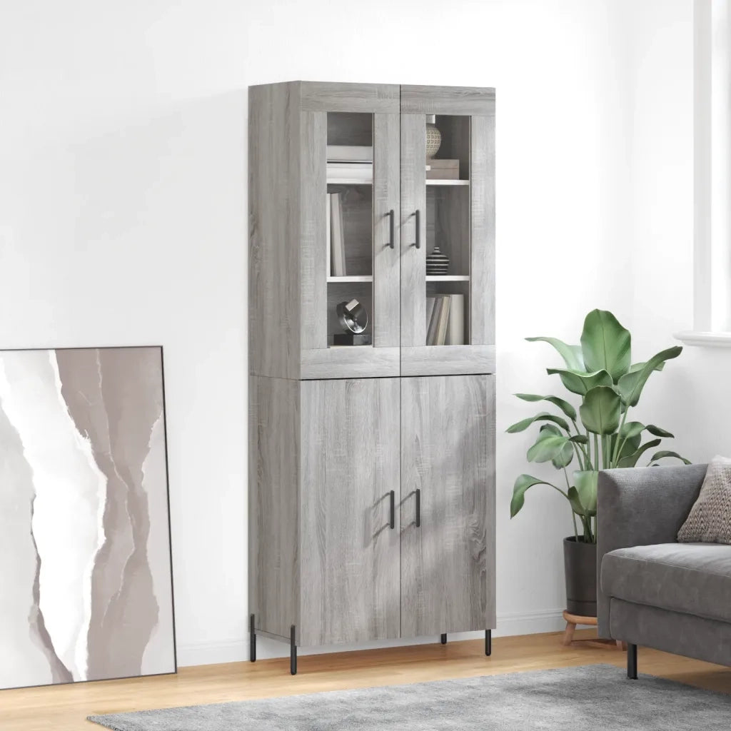 Credenza | Madia | Buffet da pranzo | Armadio da pranzo Grigio Sonoma 69,5x34x180 cm in Legno Multistrato