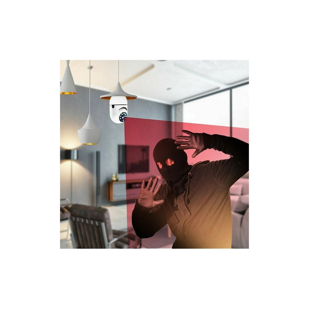 Trade Shop - Telecamera Ip Cam Lampadina Da Interno 360° Wifi E27 Videosorveglianza Jt8177 -