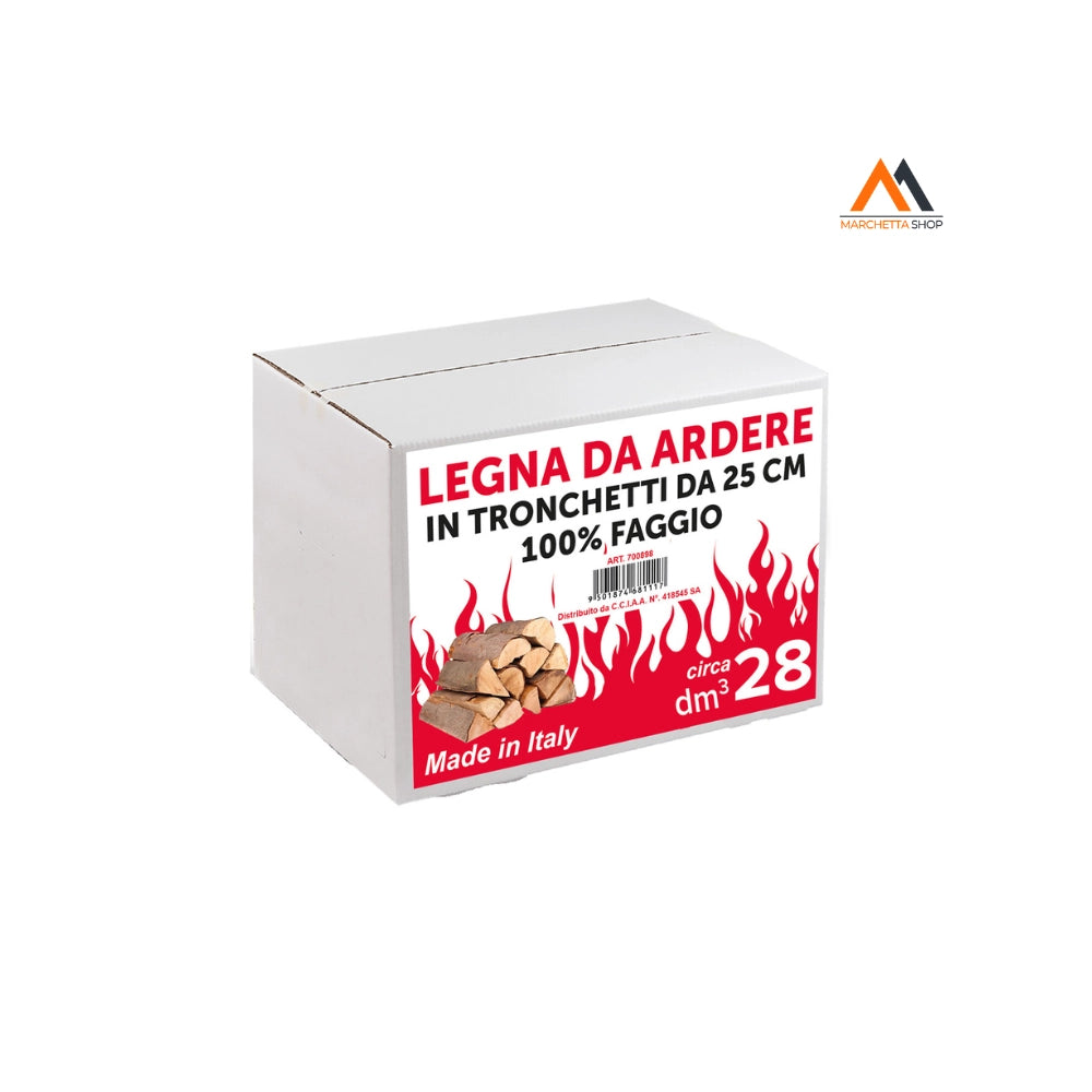 10 cf LEGNA DI FAGGIO DA ARDERE 28 decimetri cubi - in scatola