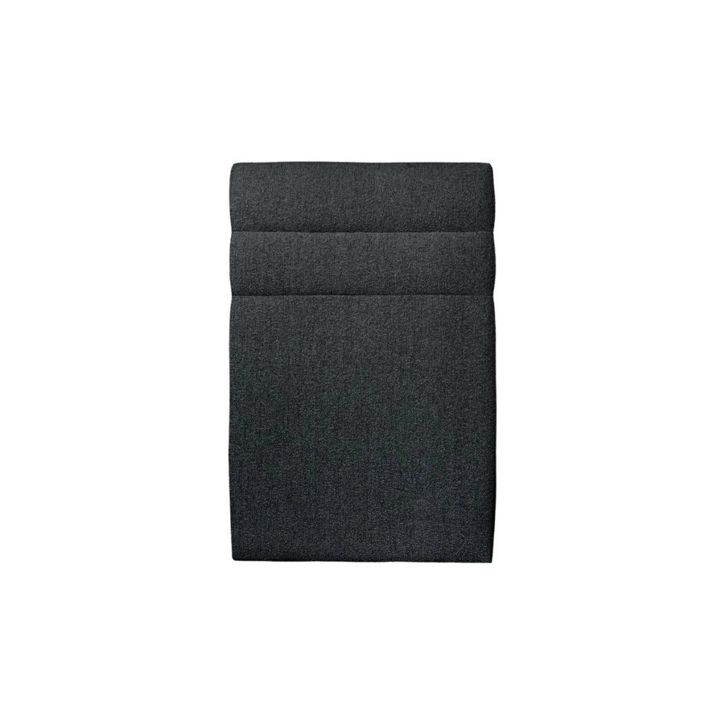 Testiera in tessuto bouclé nero con linee L90 cm