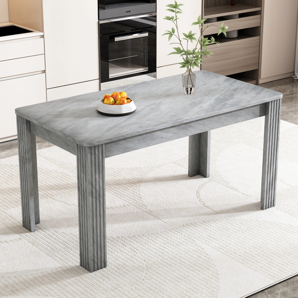 Tavolo da pranzo 116x65 cm in truciolare grigio, 4 gambe stabili