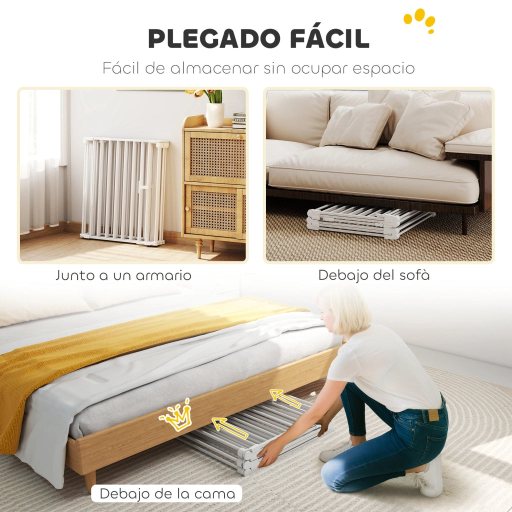 Cancello per Cani Pieghevole 6 Pannelli ¨C Minimal ¨C Bianco