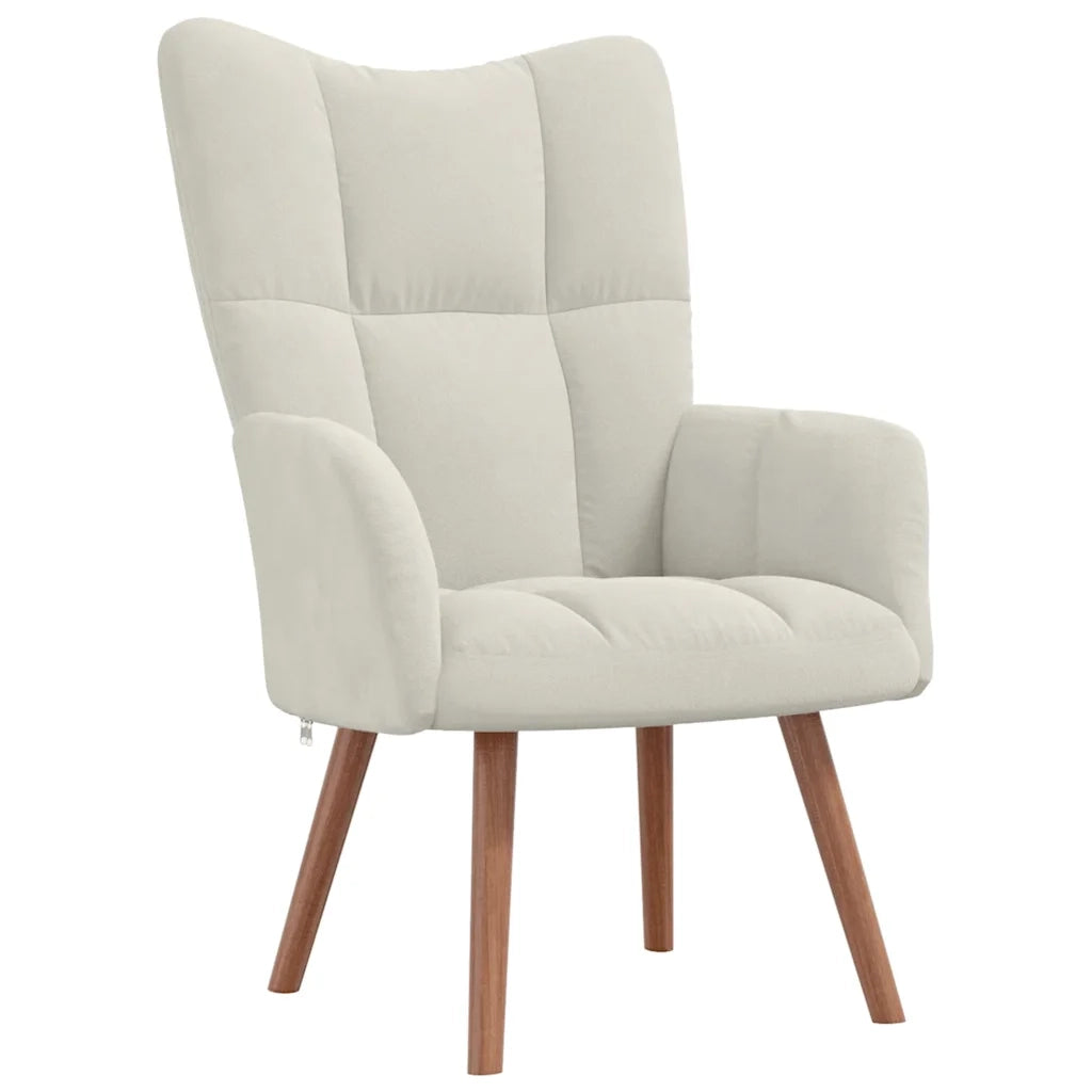 Poltrona | Sedia Relax Bianco Crema Velluto