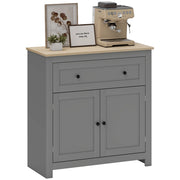 Credenza Cucina con Cassetto e Armadietto con Ripiano Regolabile, in Legno, 78.5x35x80 cm, Multicolore