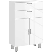 Mobile da Bagno con 2 Ante e 2 Cassetti ¨C Minimal ¨C Bianco Lucido 60x30x93 cm