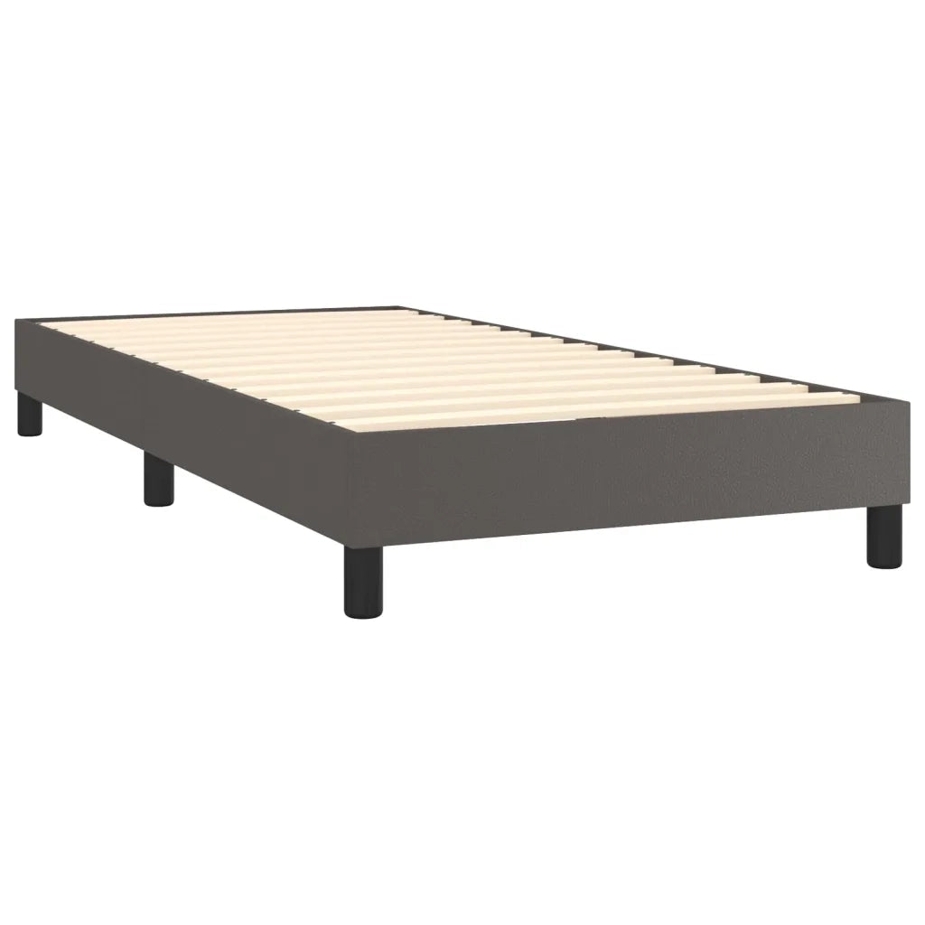 Giroletto Molle con Materasso e LED-Struttura Letto Grigio 90x190cm Similpelle 186931