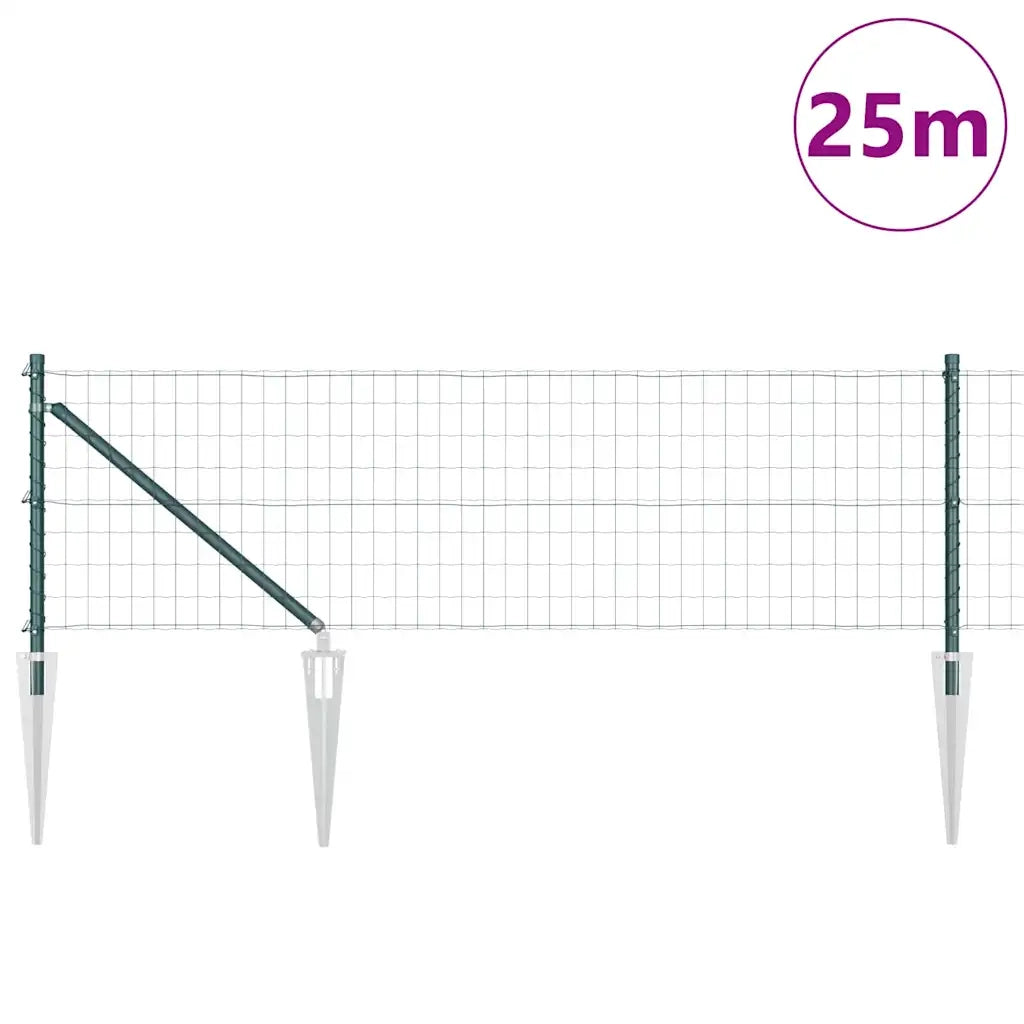 Recinzione con Posto Verde 0,6 x 25 m Acciaio e PVC