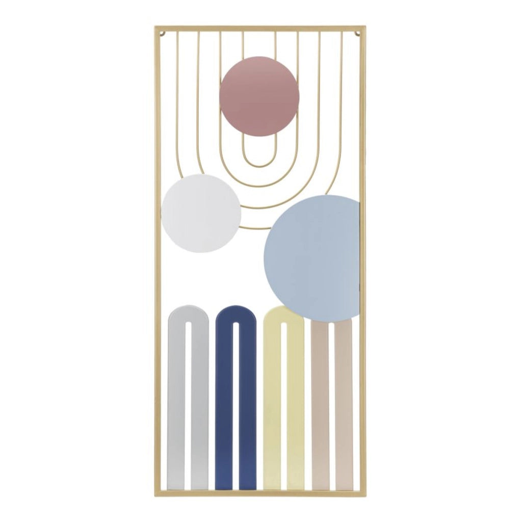 Decorazione in Metallo e Legno Geometrico 10, Multicolore, Metallo, 37x2x84 cm