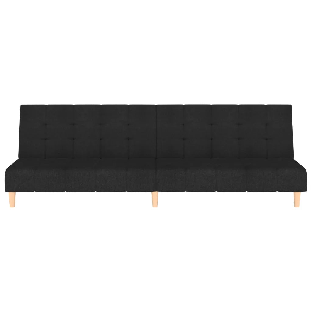 Divano Letto a 2 Posti Nero in Tessuto 375756