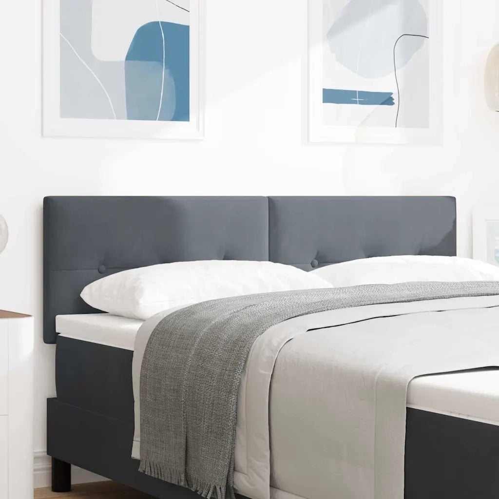 Testiera | Testata LED con strisce LED Grigio 160 cm Velluto