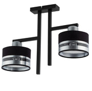 Plafoniera moderna doppia Pro 2xE27 nero/argento Sigma