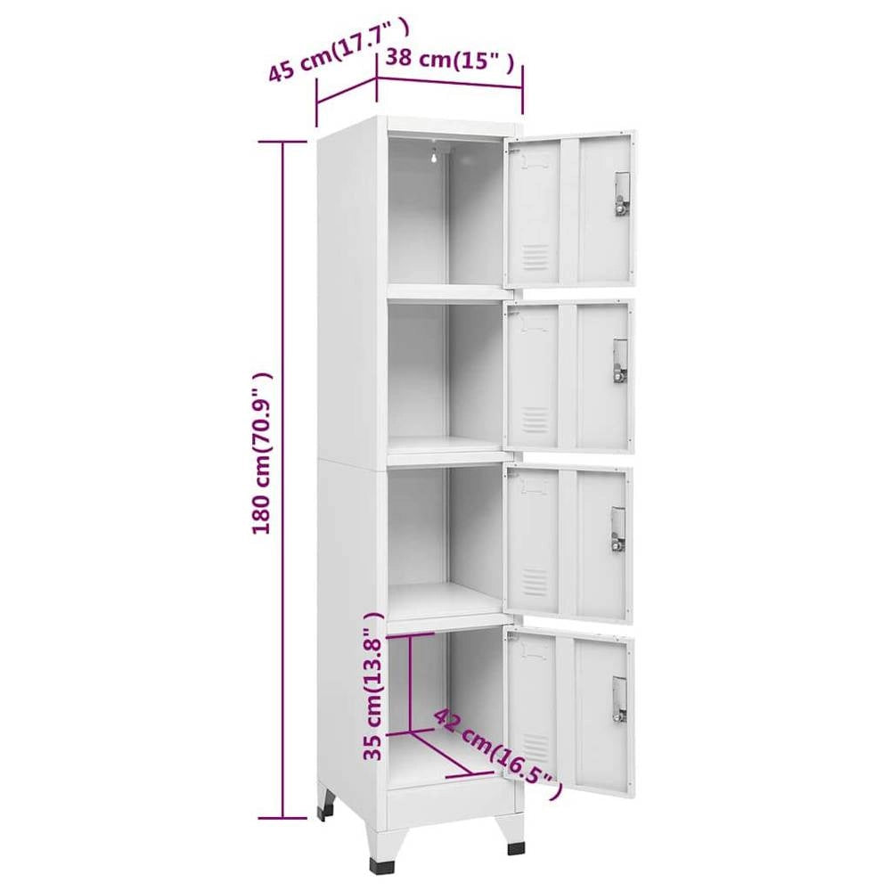 Locker Cabinet With 4 Compartments 38x45x180 Cm