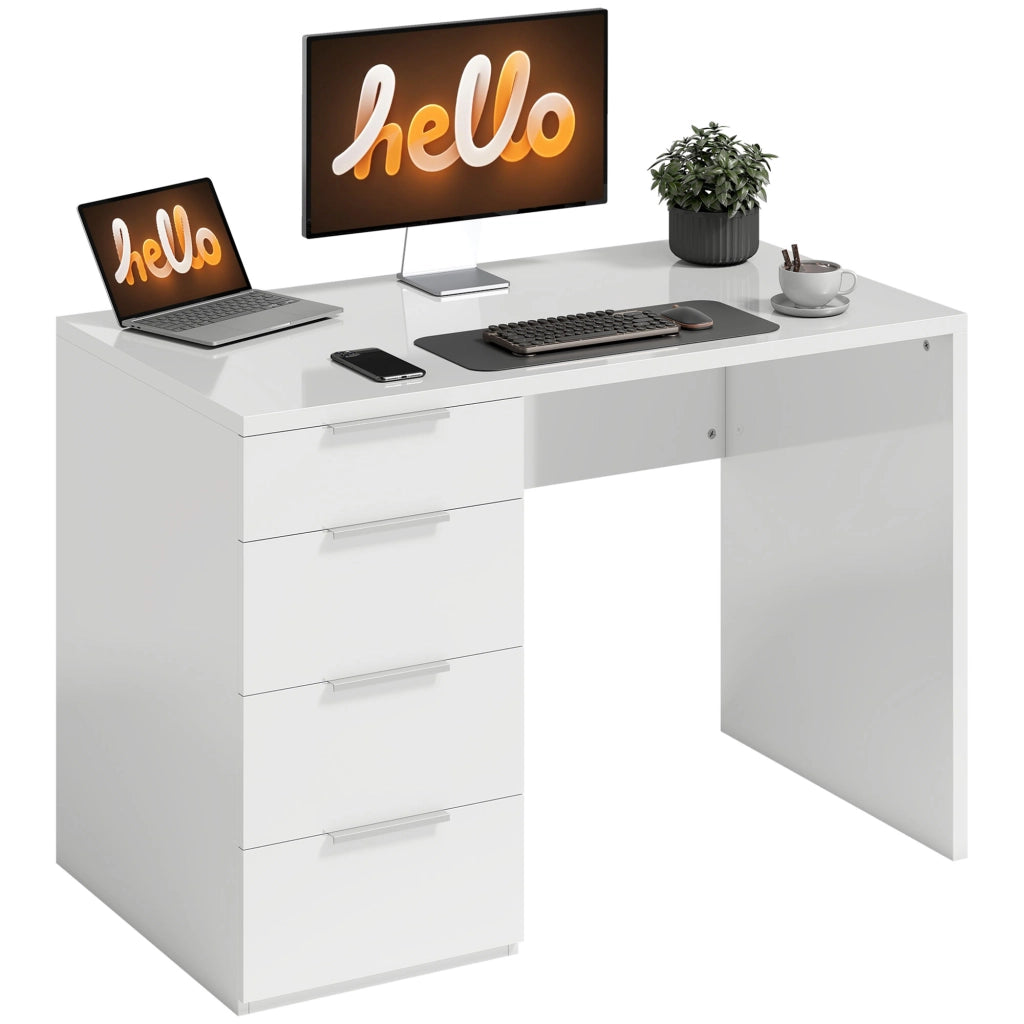 Scrivania con Cassetti ¨C Xylo ¨C Bianco Salvaspazio 110x61.5x75 cm