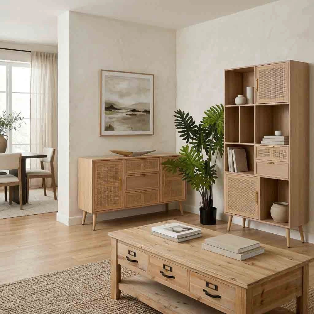 Scaffale in MDF e griglia, marrone, 90x37x189 cm