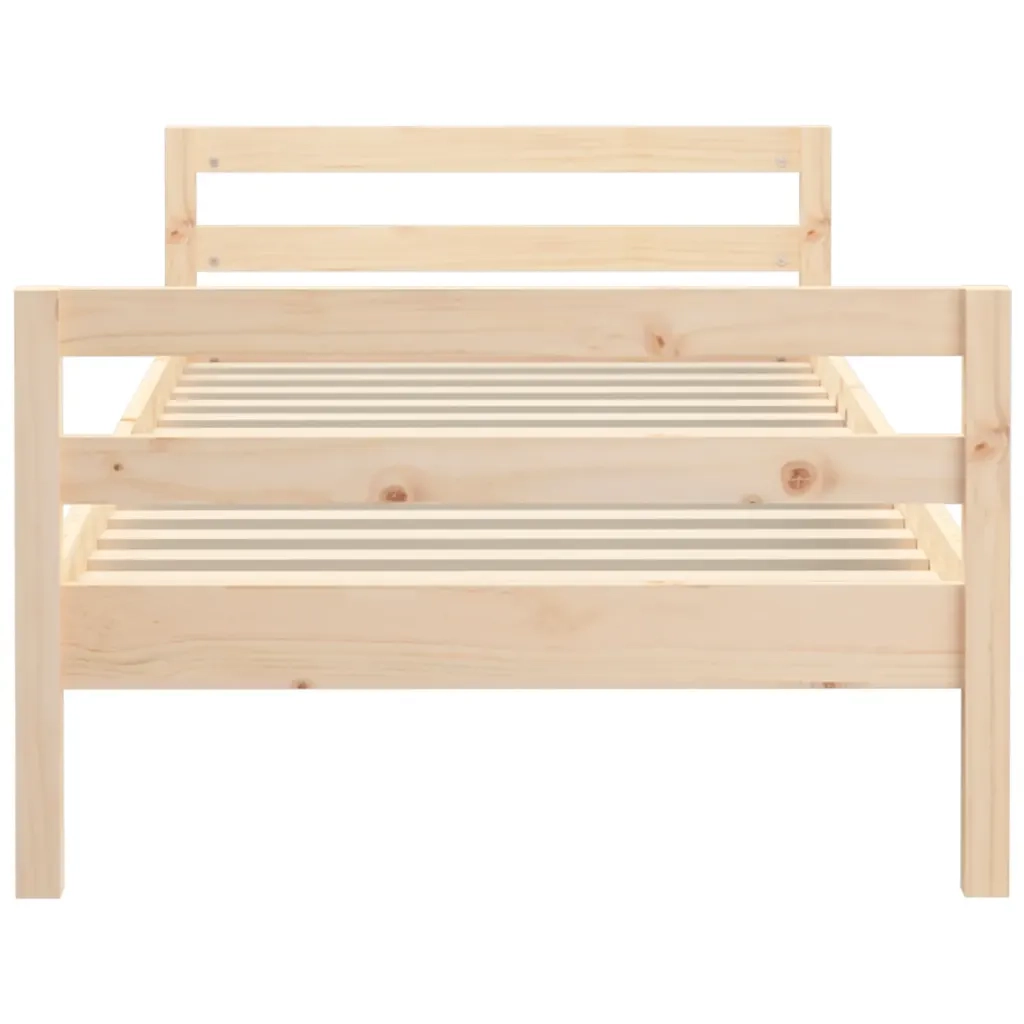 Letto senza Materasso-Struttura Letto 90x190 cm in Legno Massello di Pino 531003