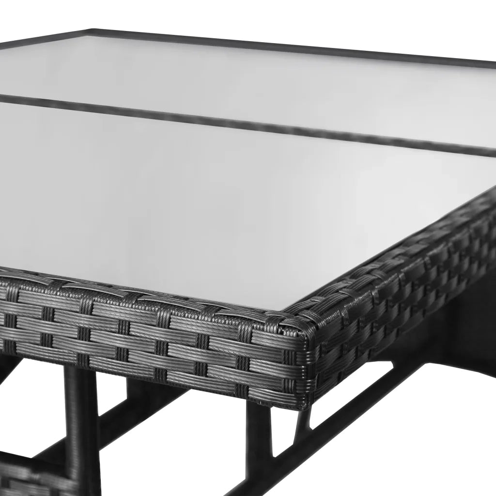 Tavolo da Giardino Nero 140x80x74 cm in Polyrattan 318713