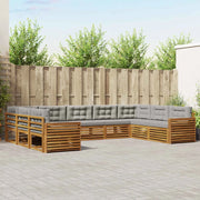 Set di divani da esterno 9 pcs Grigio Naturale e Chiaro 3374136