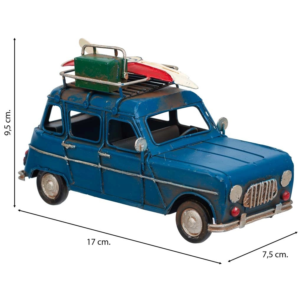 Auto in metallo blu 17x7,5x9,5h