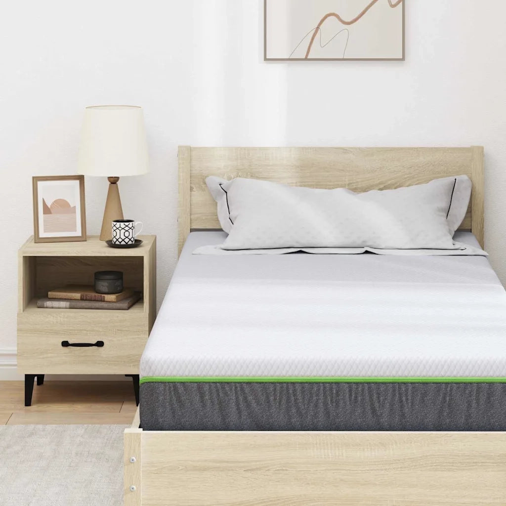Materasso-Materasso per letto Bianco e Grigio 90 x 200 cm Tessuto Jacquard 660678