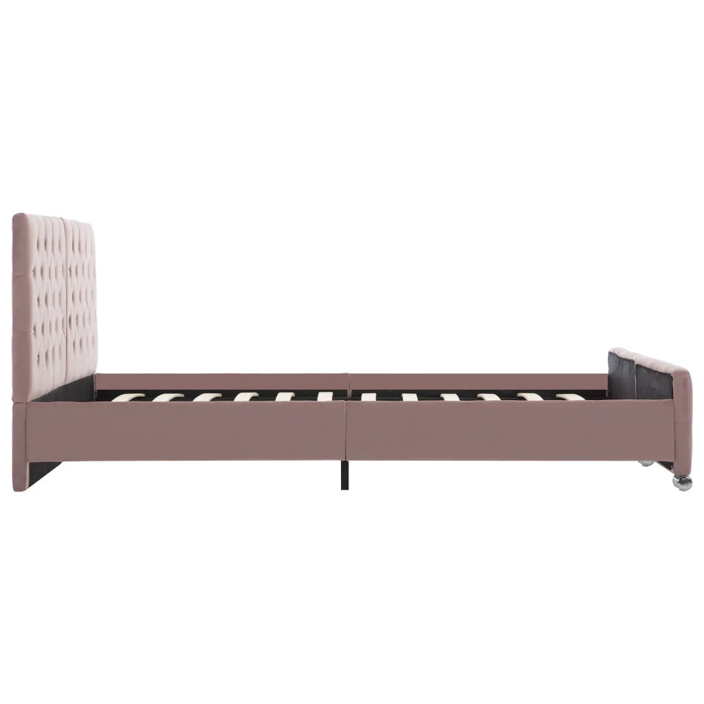 Giroletto-Struttura Letto Rosa in Velluto 160x200 cm