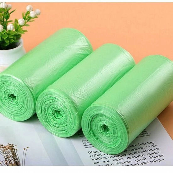 Pacco di 100 sacchi di immondizia biologici, resistenti alle scalfitture, sacchi per rifiuti alimentari, compostabili e biodegradabili, realizzati con amido di mais.