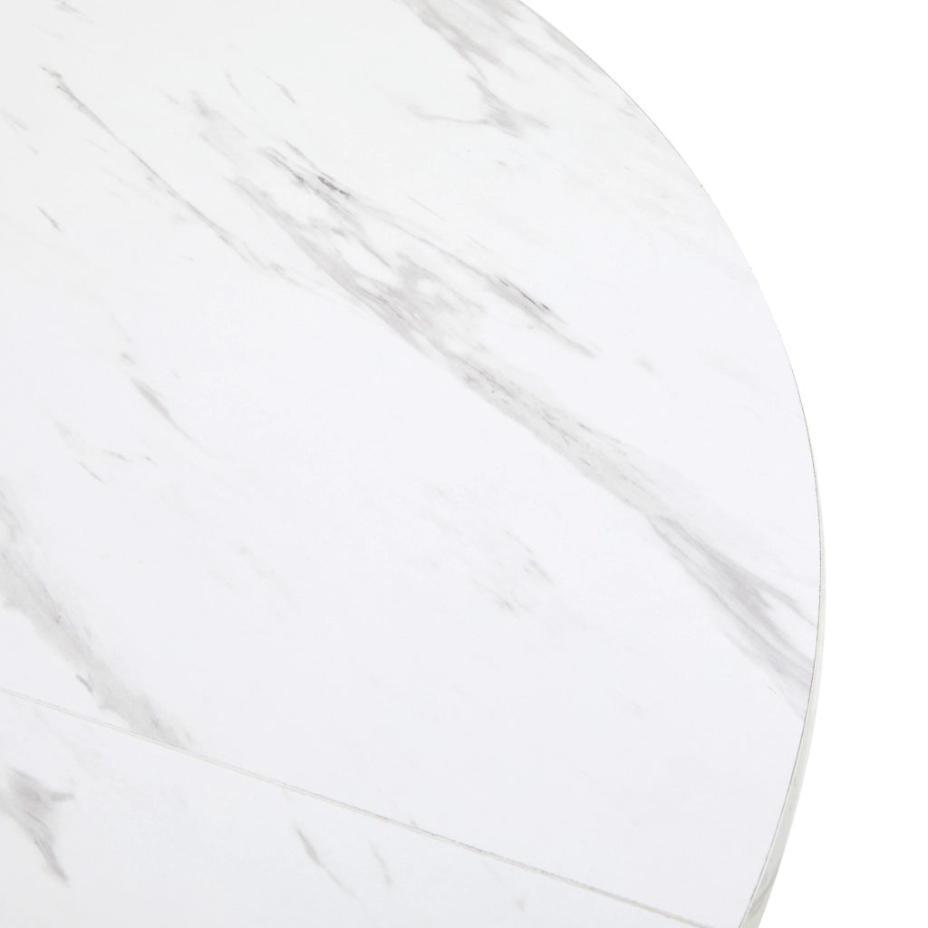 Tavolo da pranzo rotondo 100 cm in MDF e metallo; nero