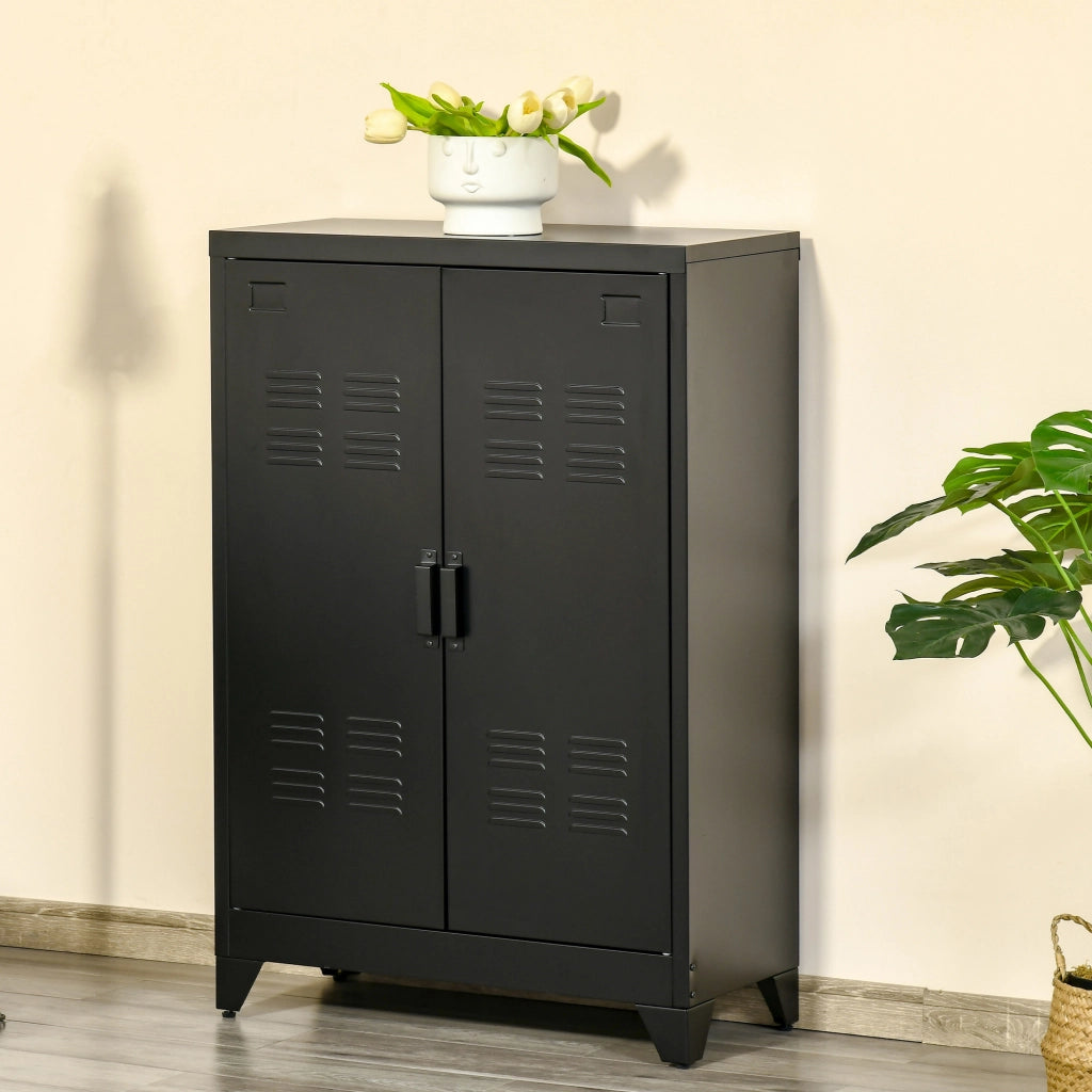 Armadio Scorrevole Industriale con Ripiani ¨C Minimal ¨C Nero