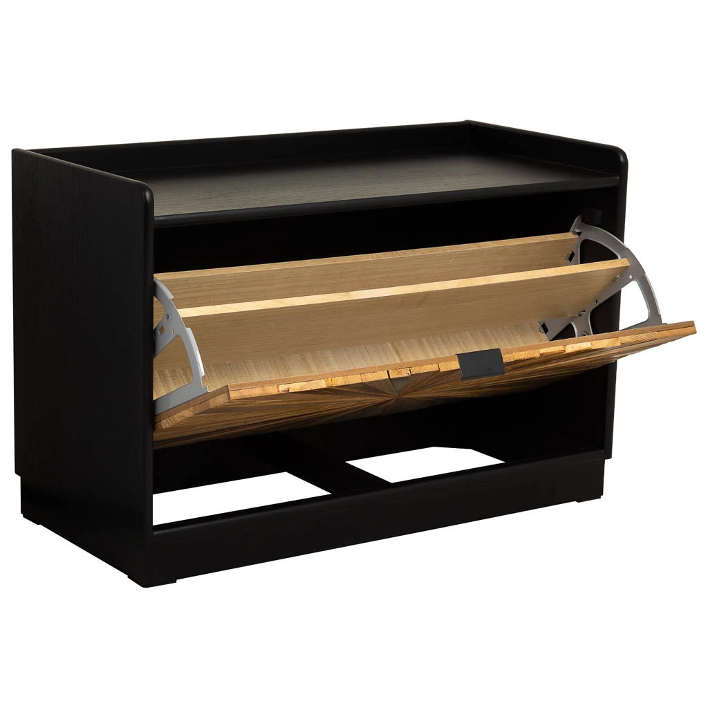 Scarpiera in legno di recupero marrone 80x38x53h cm