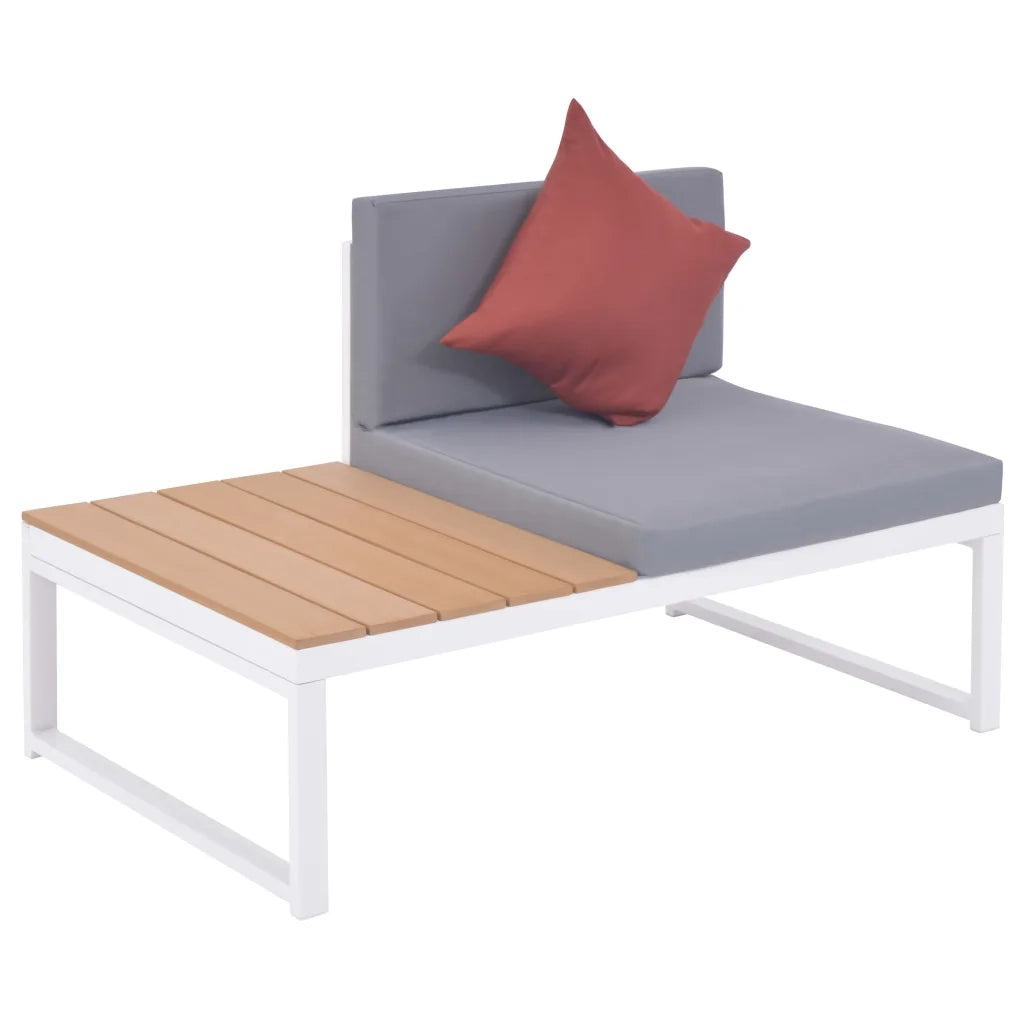 Set Divani da Giardino 4 pz con Cuscini in Alluminio e WPC 42867