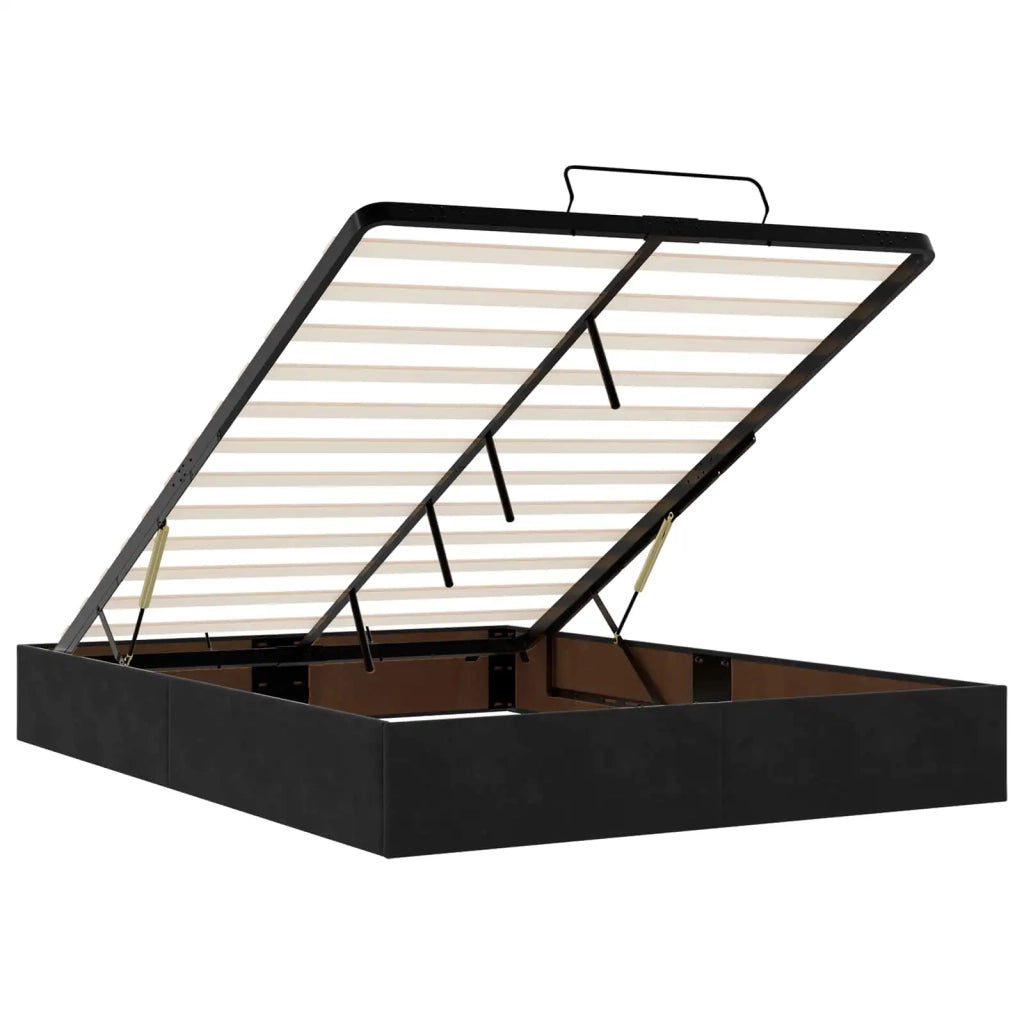 Letto Ottomano con Materasso e LED Nero 140 x 200 cm Velluto 3458309
