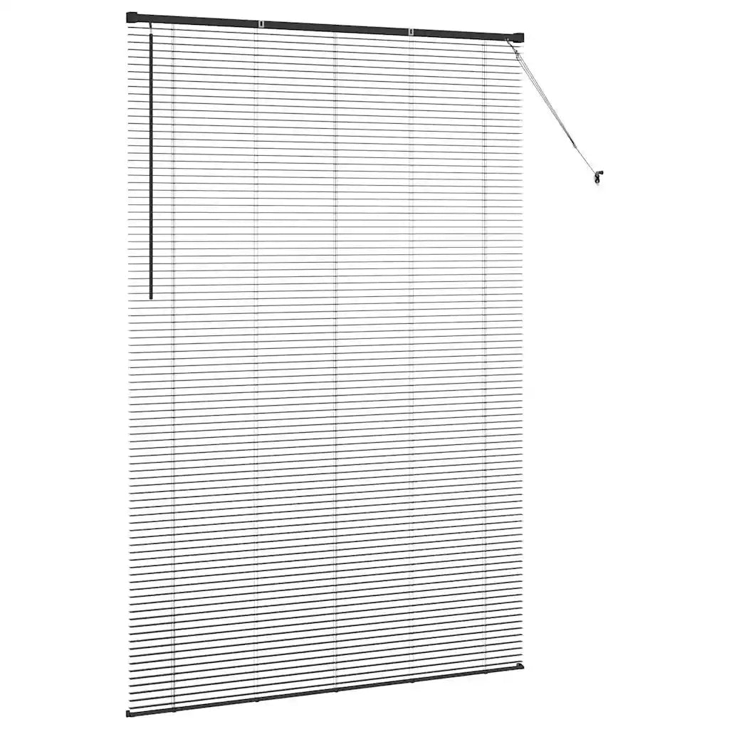 Tendaggi a Veneziana | Tenda a lamelle Nero 220 x 145 cm Alluminio